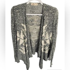 Hollister cardigan women’s medium/large | lightweight gray knit aztec woven